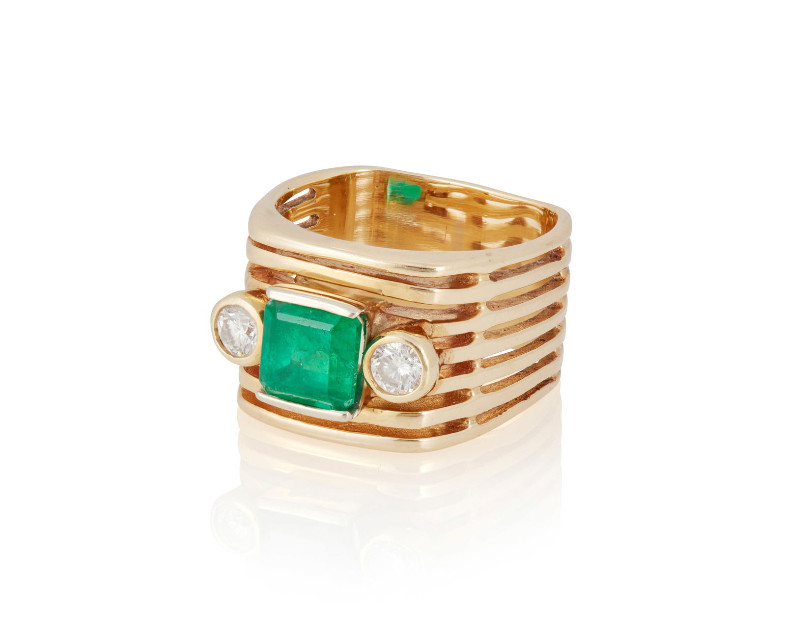 A 14K Gold, Emerald and Diamond Ring (1 of 3)