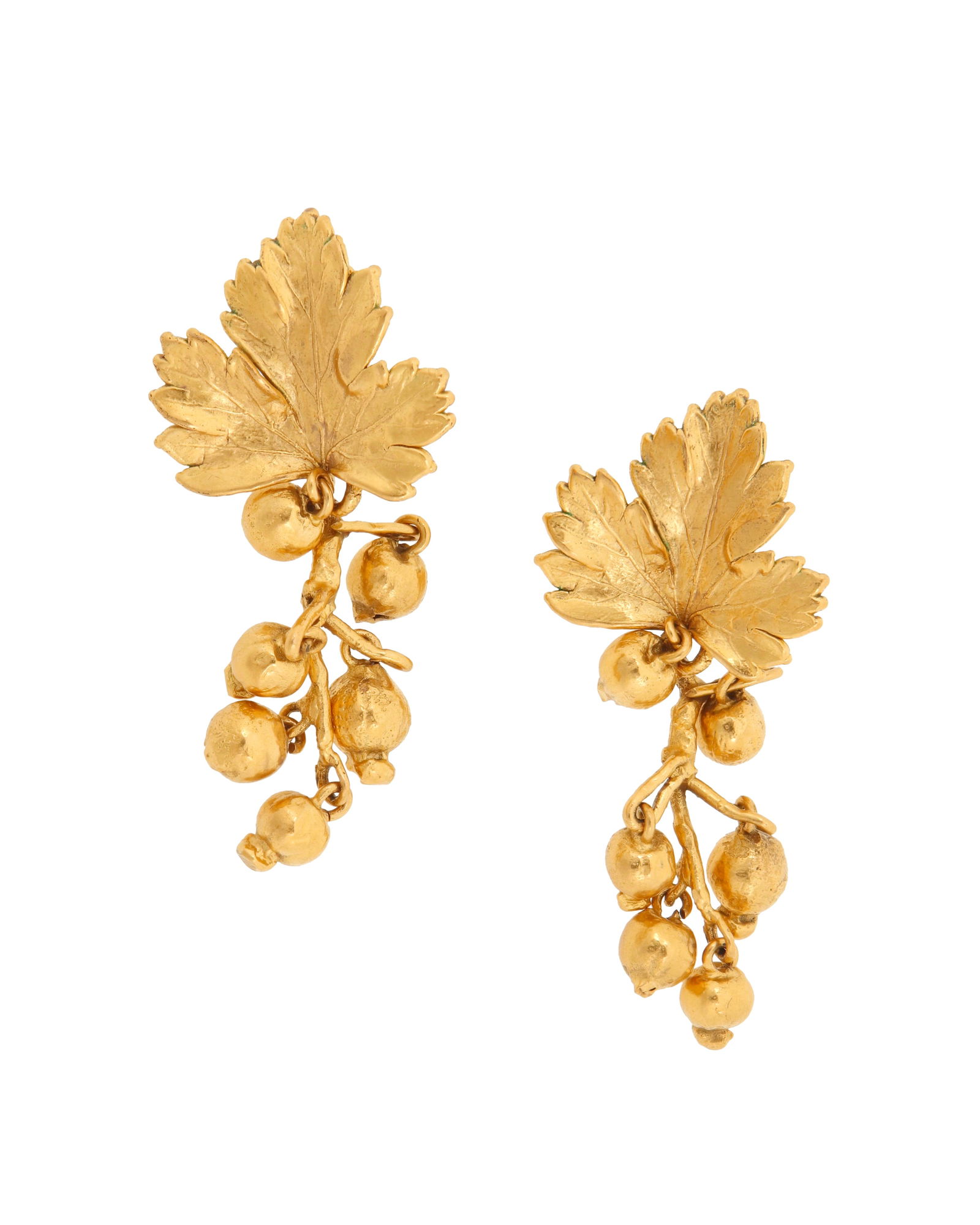 Claude Lelanne: A Pair of Gilt Bronze Earrings (1 of 3)