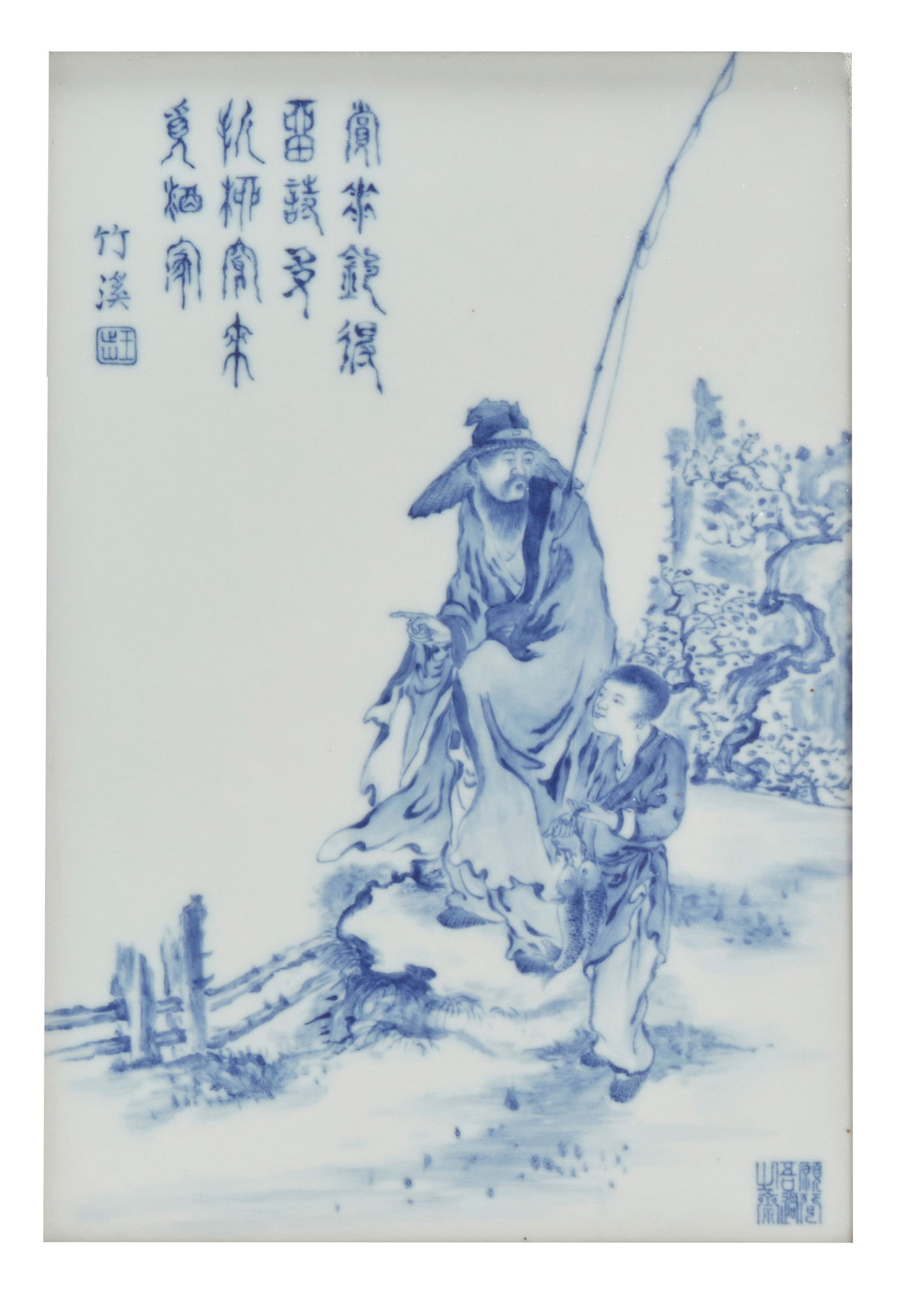 A Chinese blue and white porcelain plaque (1 of 7)