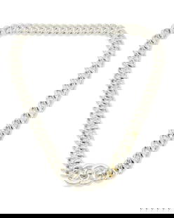 CHANEL: A Vintage Silver Metal CC Turnlock Necklace / Belt: CHANEL: A Vintage Silver Metal CC Turnlock Necklace / Belt Circa 1996; France Marked to oval plaque: Chanel / Copr / Made in France / 96A A heavy silver-tone chain belt with CC turnlock closure 