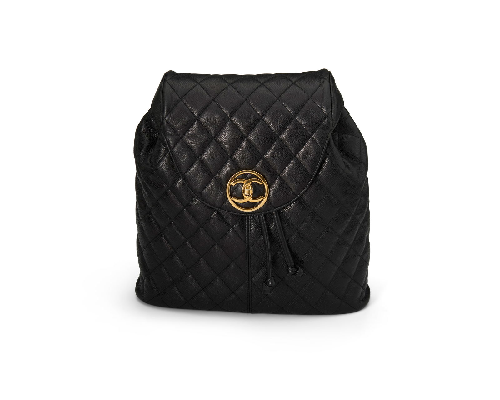 CHANEL: A Vintage CC Black Caviar Matelasse Leather Backpack (1 of 8)