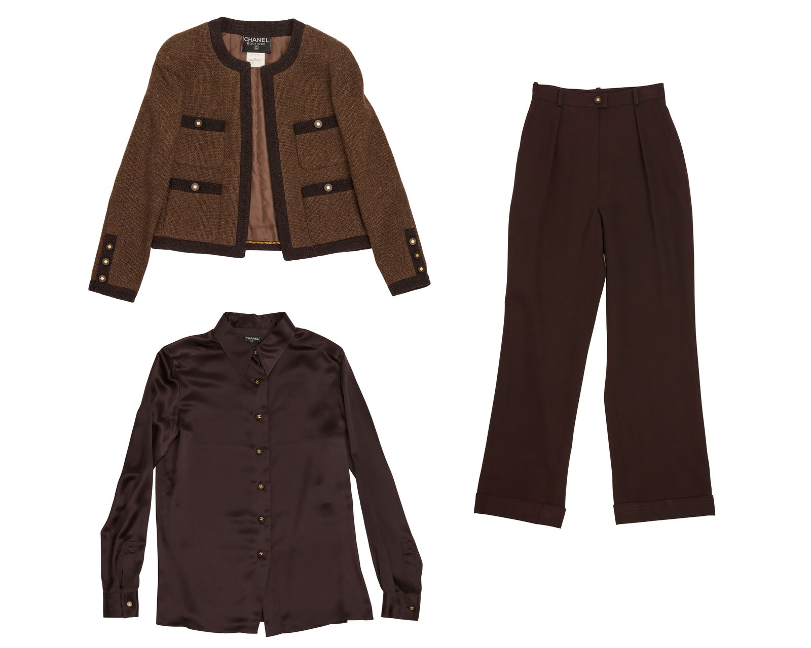 CHANEL: A Mixed Brown Pant Suit Ensemble (1 of 9)