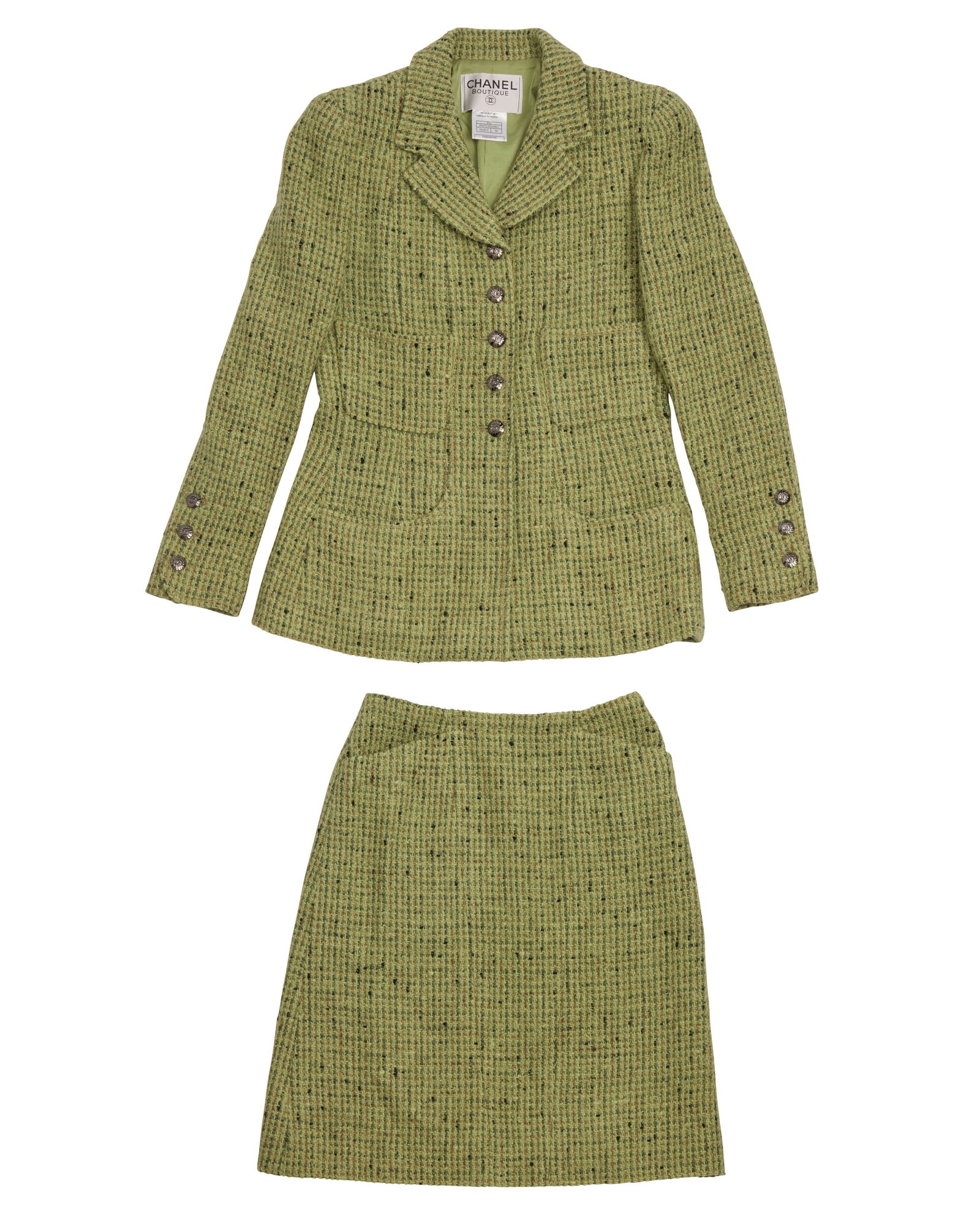 CHANEL: A Vintage Boutique Green Wool Tweed Skirt Suit (1 of 3)
