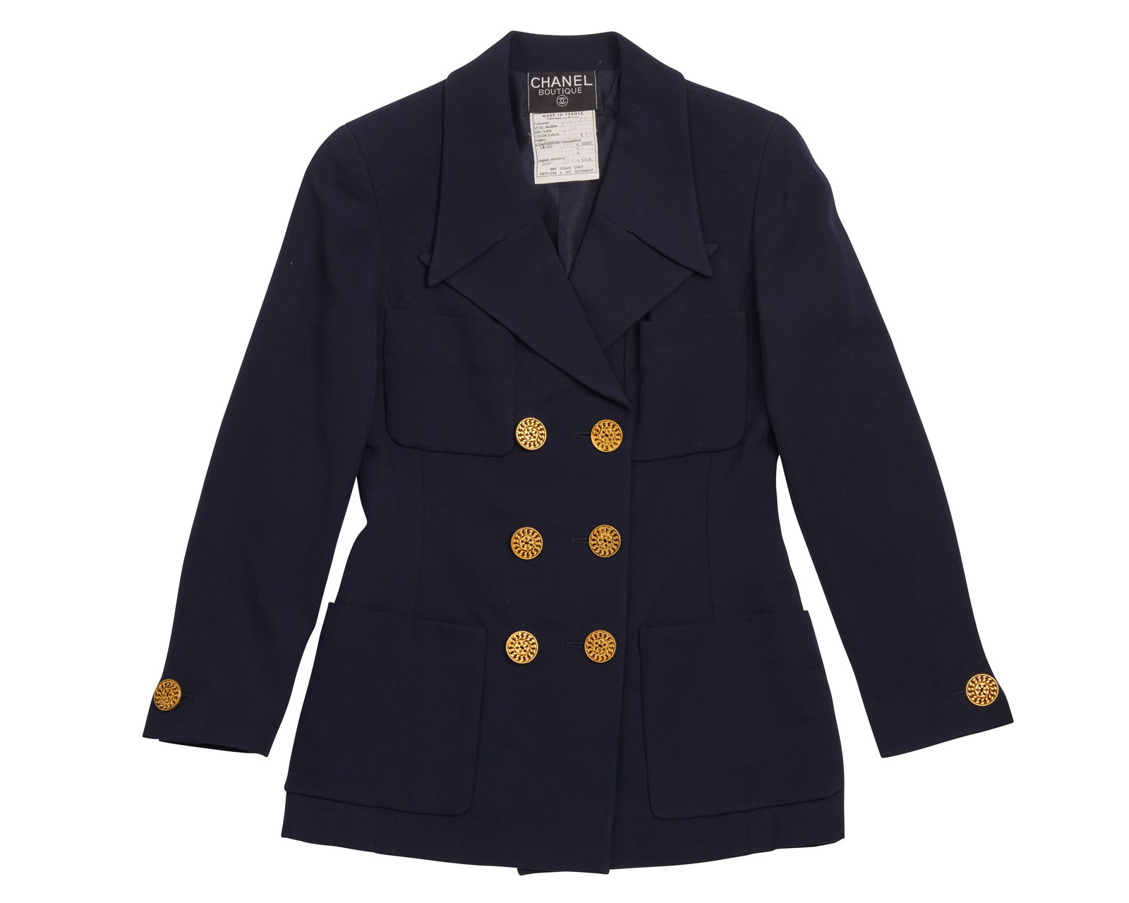 CHANEL: A Vintage Boutique Navy Wool Suit Jacket (1 of 2)