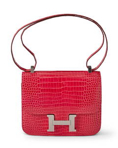 Hermes: A Rose Pink Crocodile Porosus Constance 23 Bag