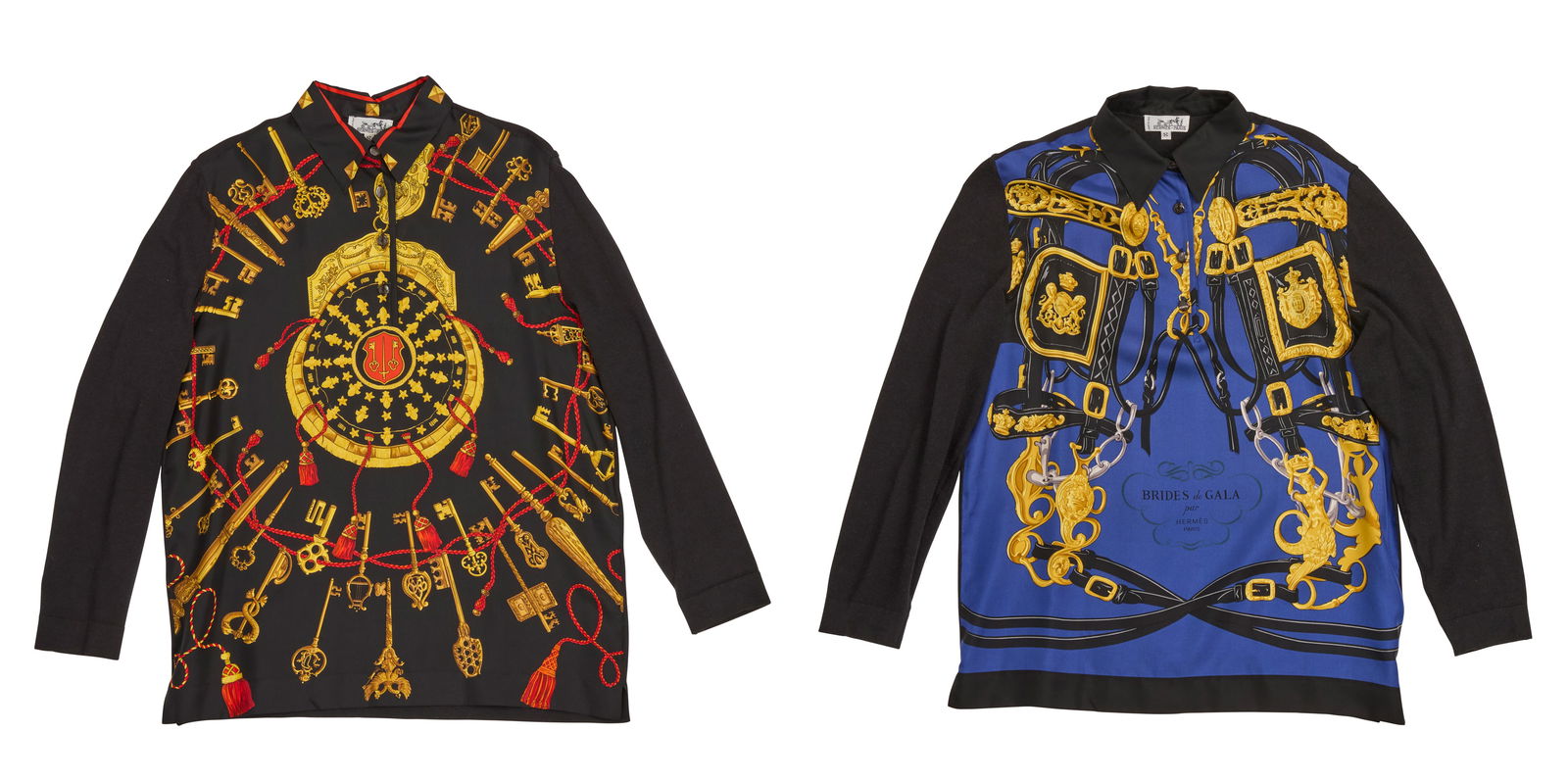 Hermes: Two Silk Scarf and Cotton Cashmere Shirts (1 of 5)