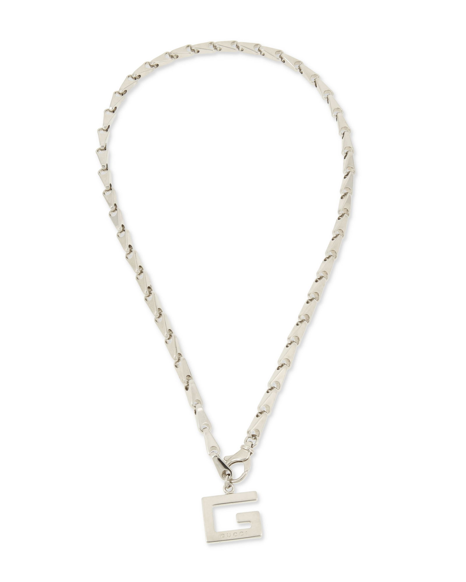 Gucci: A Silver-toned Monogram Necklace (1 of 3)