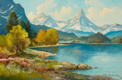 Alexander Dzigurski (1911-1995), "Lake San Marie, Glacier N.P., Montana"