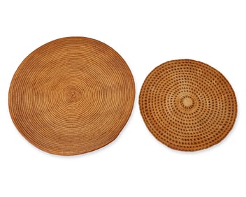 Two California basketry gaming trays