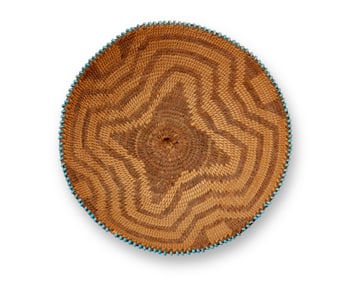 A miniature Pima beaded basket