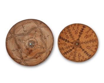 Two Apache basketry trays