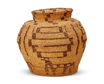A large Papago pictorial basketry olla