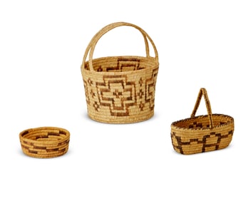 Three Papago baskets