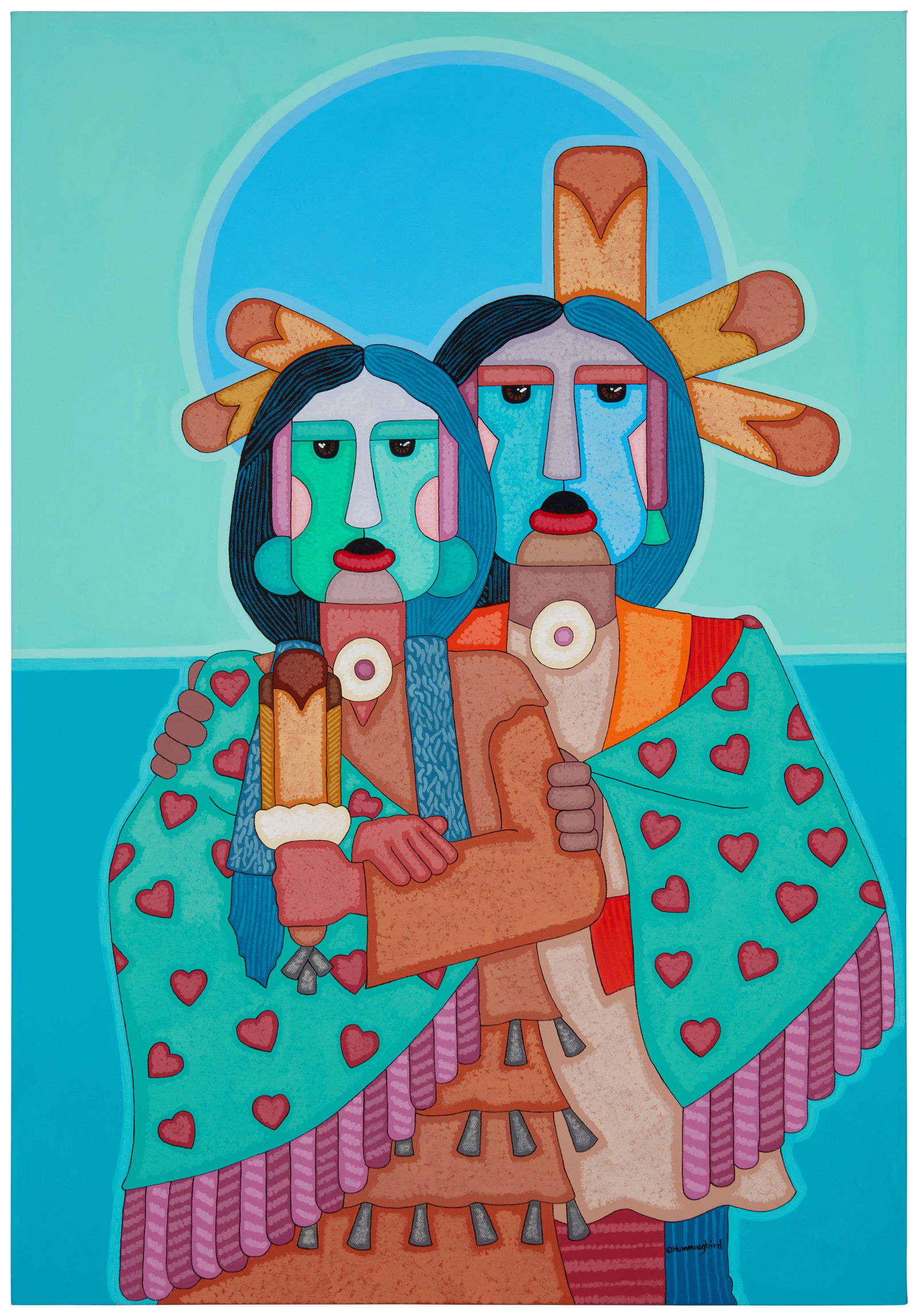 Jesse T. Hummingbird (1952-2021, Cherokee), "New Kind of Shawl Dance" (1 of 4)