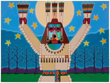 Jesse T. Hummingbird (1952-2021, Cherokee), "Autumn Singer"