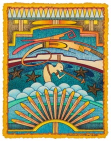 David Dawangyumptewa (b. 1957, Hopi-Tewa), "Cloud Blower," 2001