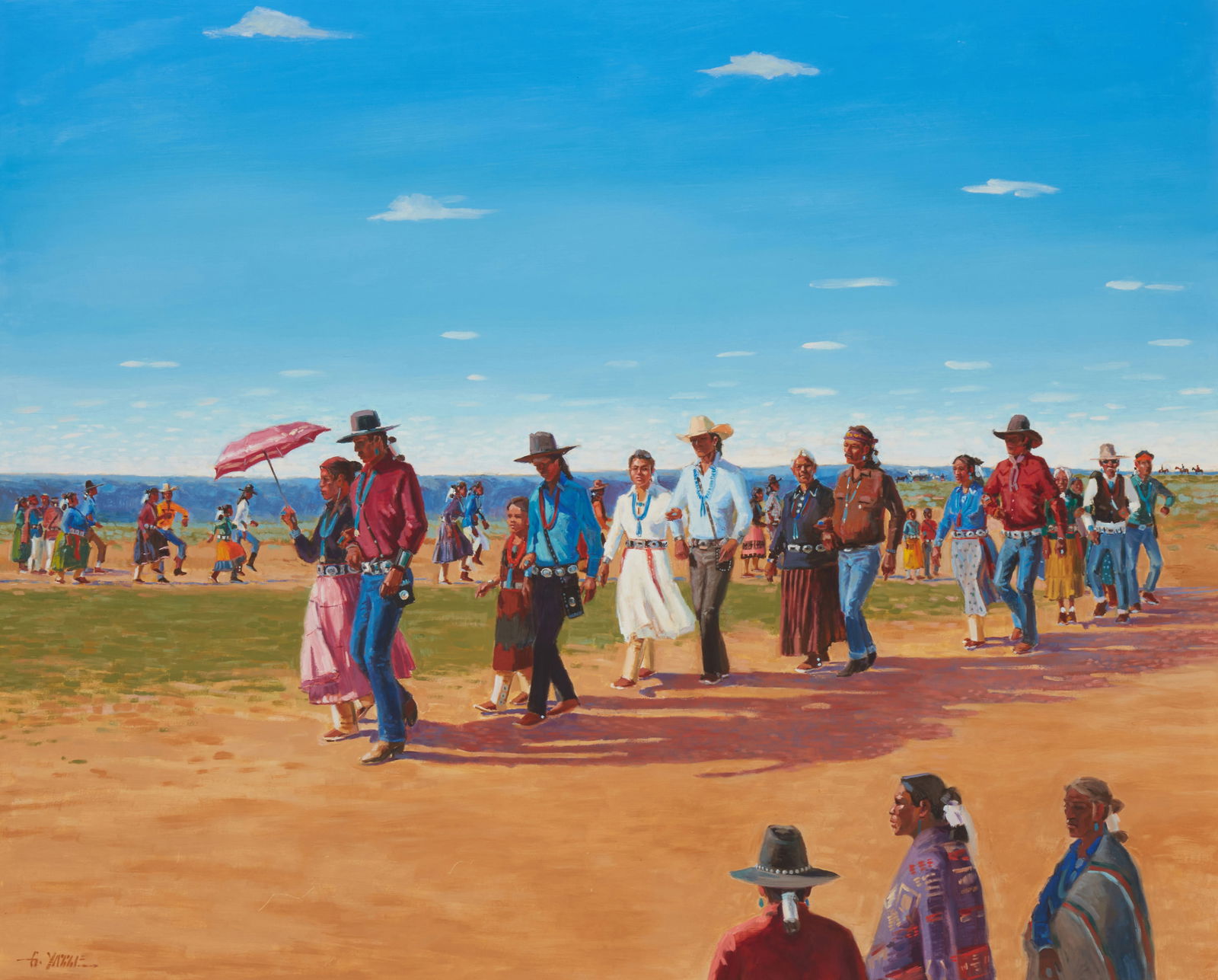 Gary Yazzie (b. 1946, Navajo/Dine), Pauwau procession (1 of 5)
