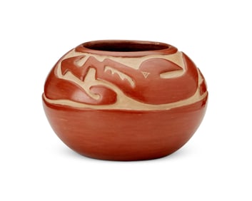 Margaret Tafoya (1904-2001, Santa Clara Pueblo), A redware pottery bowl, 20th century
