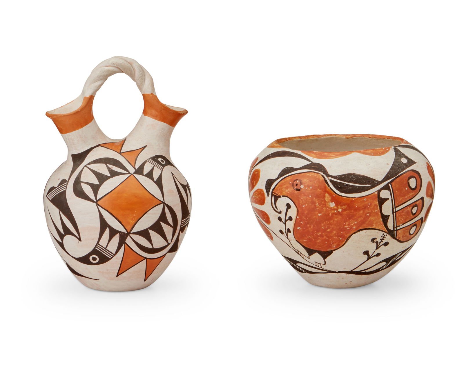 Two Acoma Pueblo polychrome pottery vessels (1 of 4)