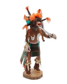 A Hopi "Mad Sone Eater" polychrome katsina figure
