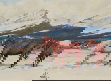 Fred Fellows (b. 1934), "Winter Remuda"