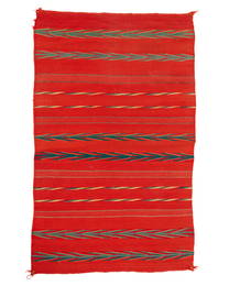 A Navajo twill weave double saddle blanket