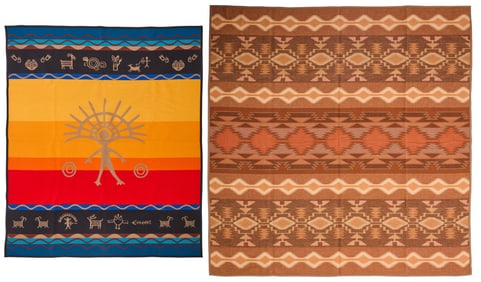 Two Pendleton Native American-style blankets