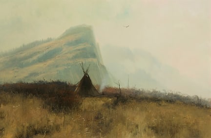 Michael Coleman (b. 1946), "Hunters Camp, Rocky Mts.," 1974