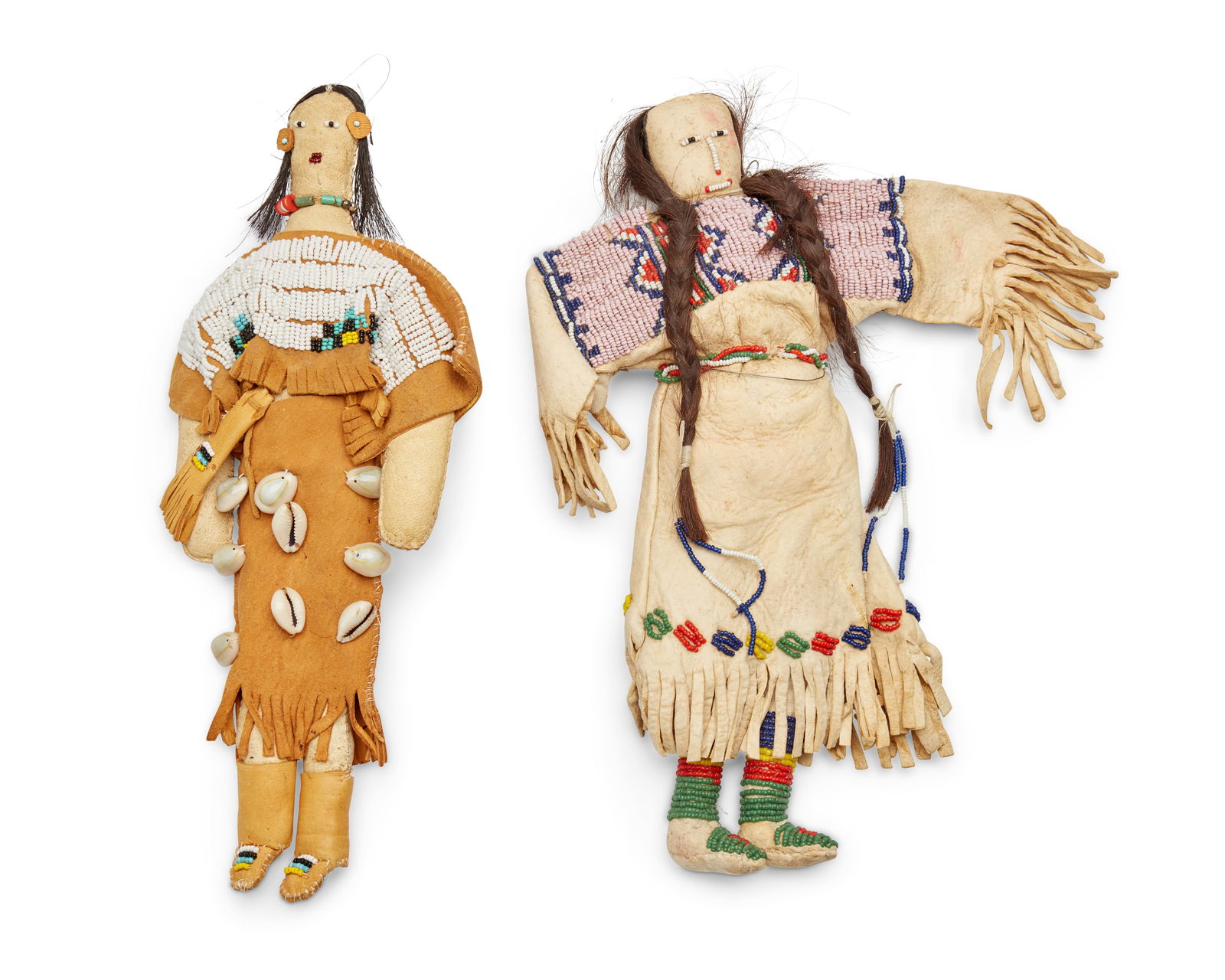 Two Sioux beaded hide dolls (1 of 6)