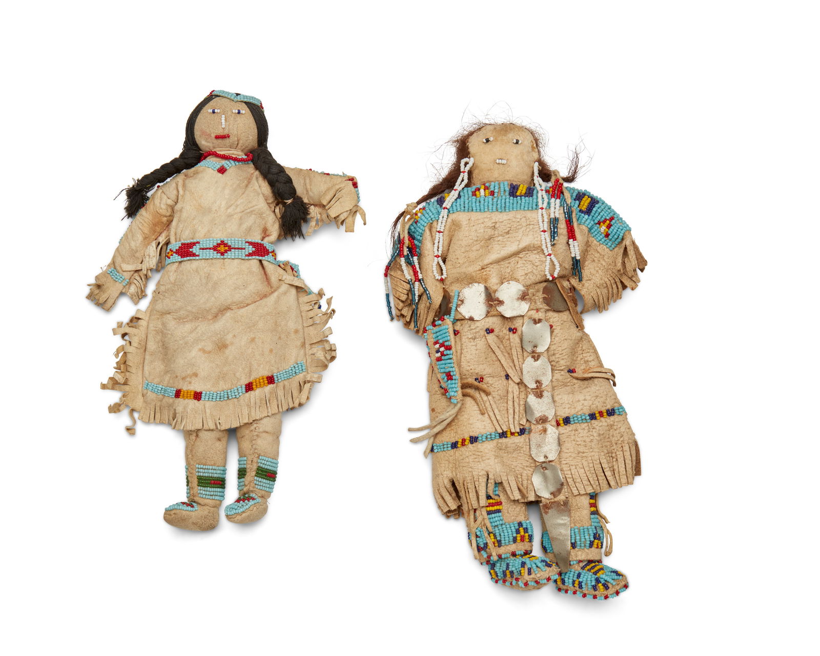 Two Sioux beaded hide dolls (1 of 5)