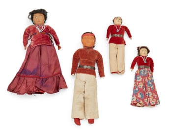 Two pairs of Navajo dolls