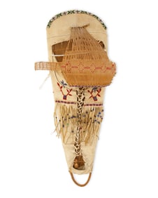A Plains beaded hide cradle board