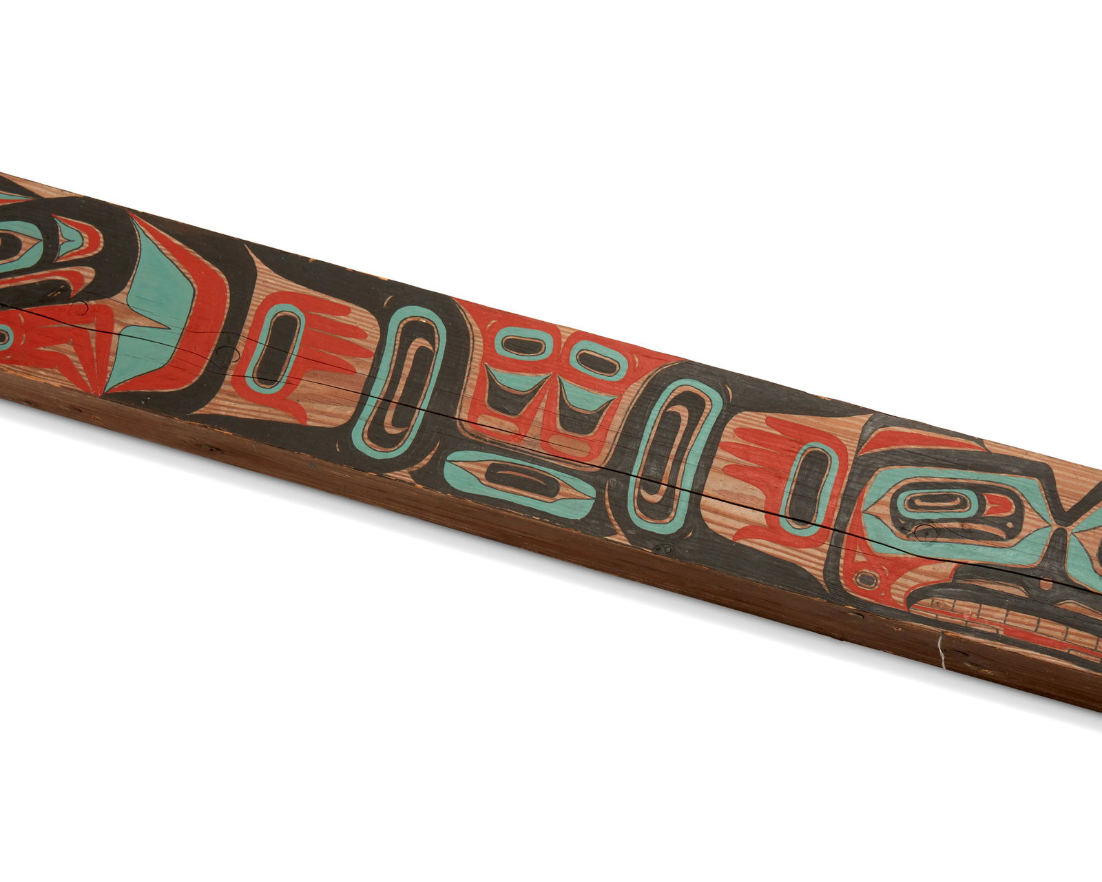 A Northwest Coast polychrome architectural wood beam (1 of 4)