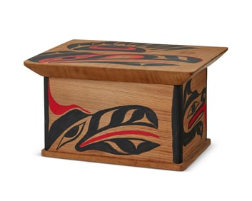 Mark Johnson (b. 20th century, Makah), A painted cedar box, circa 2009