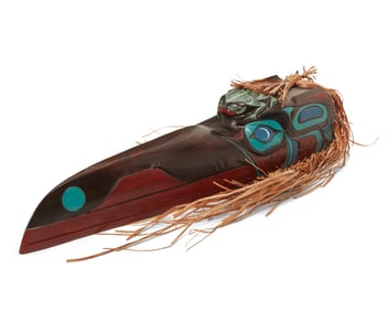 William (Bill) Bailey (b. 20th century, Swinomish), "Raven w/ Frog," 1998