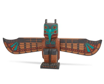 A Northwest Coast polychrome totem figure