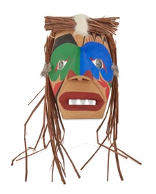 Daniel Smith (b. 20th century, Swinomish), A polychrome carved wood mask, 2008