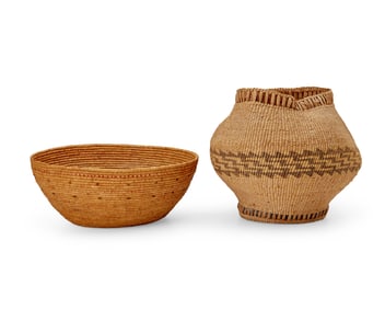 Two Northwest Coast baskets