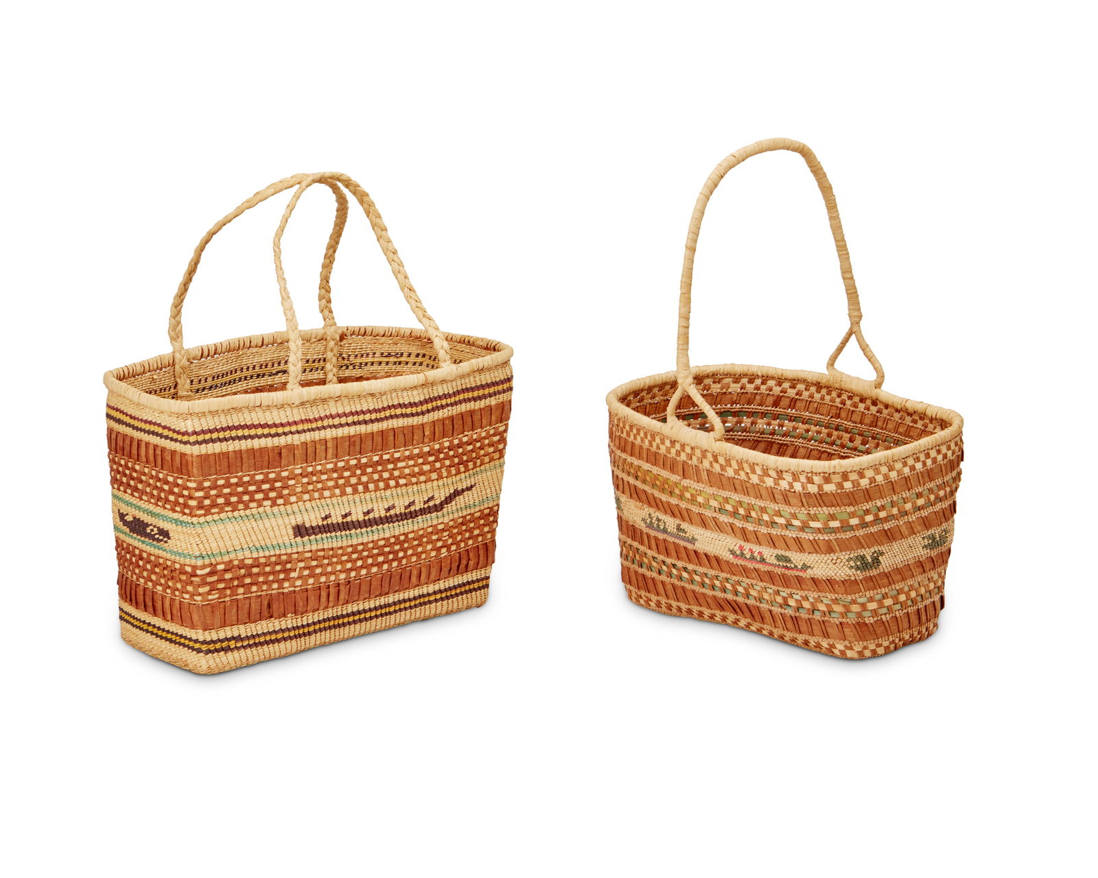 Two Makah polychrome baskets (1 of 2)