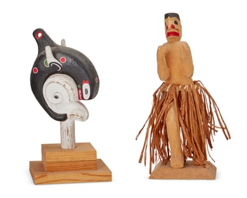 Two Northwest Coast carved wood items