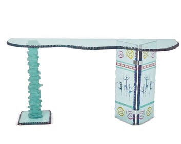 A David Alan art glass console table
