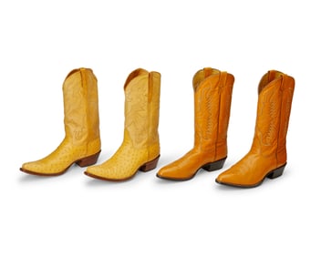 Two pairs of men's vintage Western boots