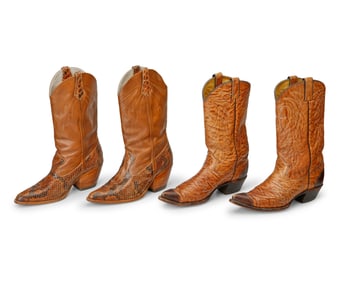 Two pairs of men's vintage Western boots