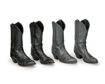 Two pairs of men's vintage Justin Western boots