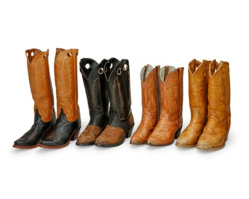 Four pairs of men's vintage Western boots