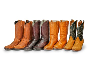Four pairs of men's vintage Western boots
