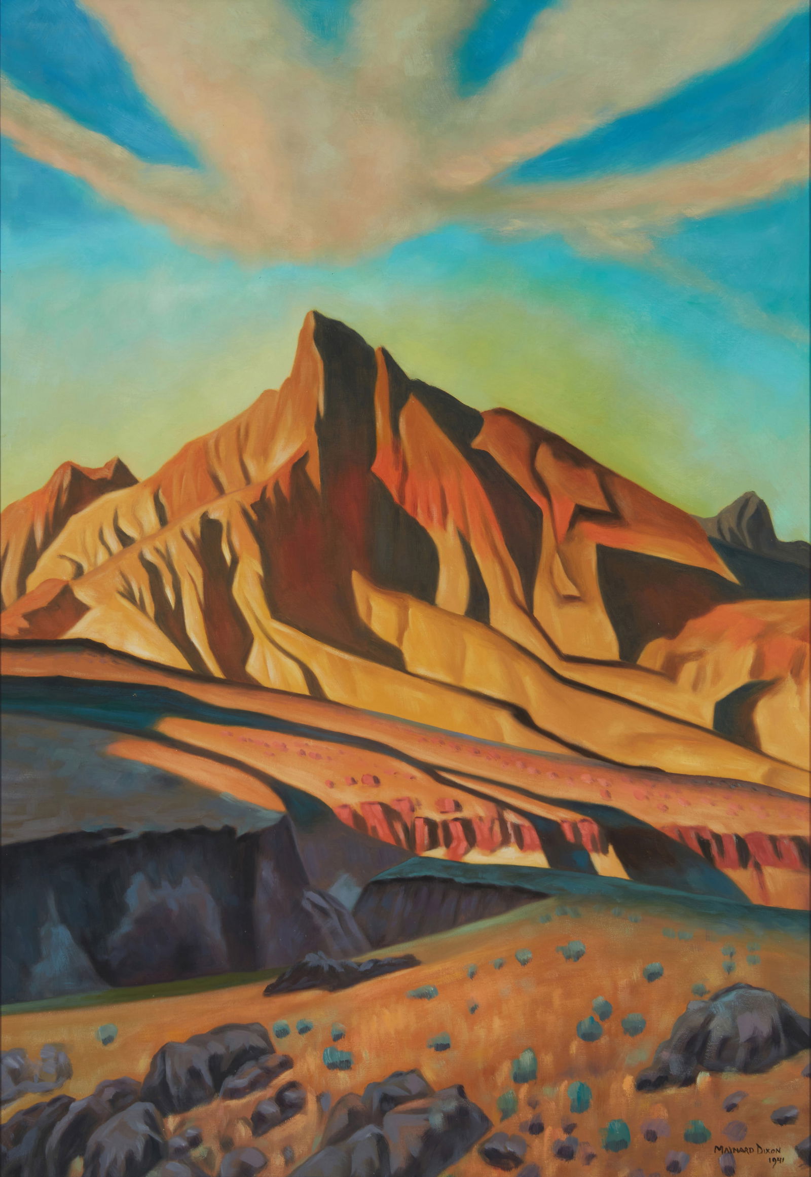 After Maynard Dixon (1875-1946), "Home of the Desert Rat," 1941: After Maynard Dixon(1875-1946)"Home of the Desert Rat," 1941Oil on canvasBears signature and dated lower right: Maynard Dixon 1941Sight: 35.5" H x 23.5" W Other Notes:The pre