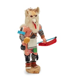 A Zuni "White Wolf" polychrome katsina figure