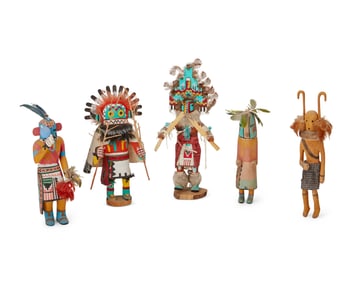 Five Hopi katsina figures