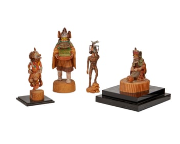 Four Hopi katsina figures
